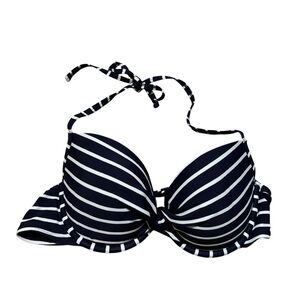 Aerie Navy and White Bikini Top